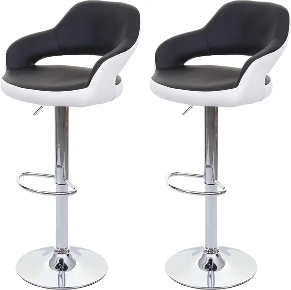2er-Set Barhocker HWC-F16 mit Lehne Kunstleder…