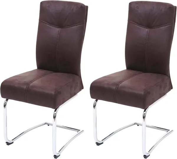 2er-Set Esszimmerstuhl HWC-G56 Textil Wildleder-Optik…