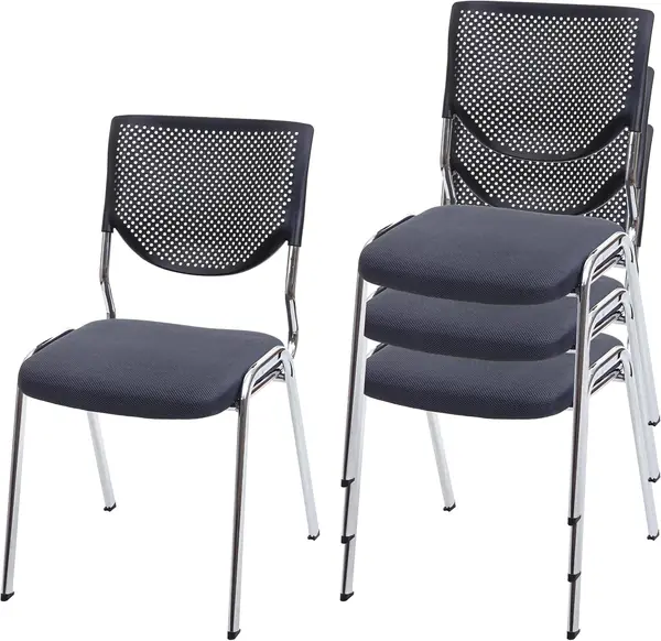 4er-Set Besucherstuhl T401 - Sitz dunkelgrau, Füße…