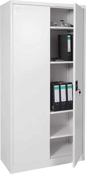 Aktenschrank HWC-H17 2 Türen abschließbar - 185x90x40cm…