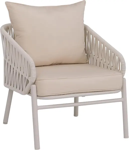 Aluminium-Gartenstuhl HWC-P90 Stoff/Textil - Creme