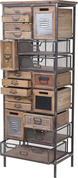 Apotheker-Schrank HWC-A43, Tanne Holz massiv Vintage…