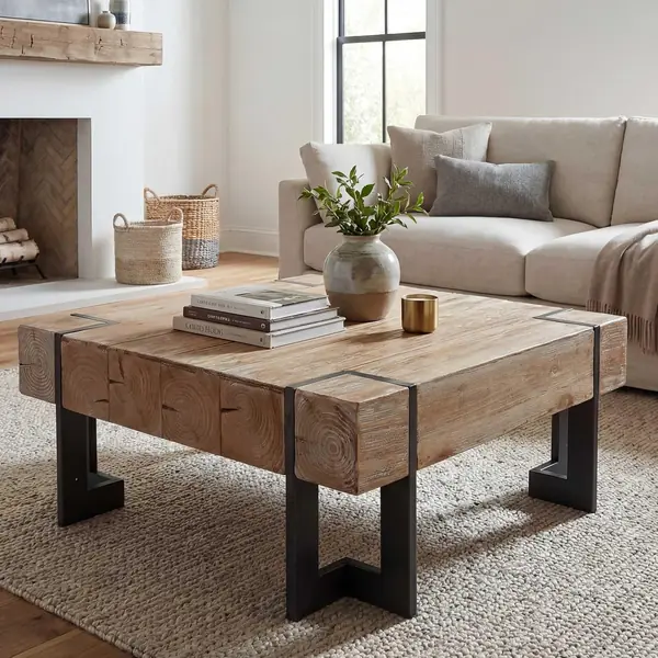 Couchtisch HWC-A15AM, Tanne Holz massiv - naturfarben…