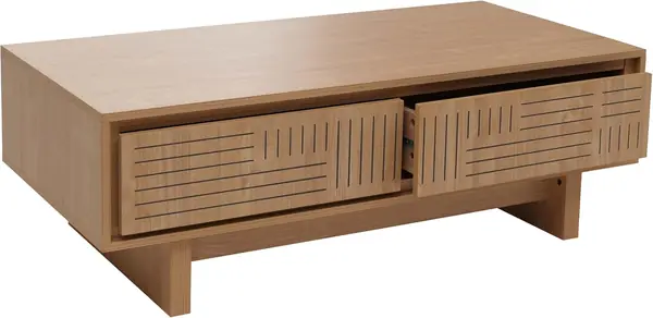 Couchtisch HWC-O33 Melamin 40x120x60cm - Ulme Natur