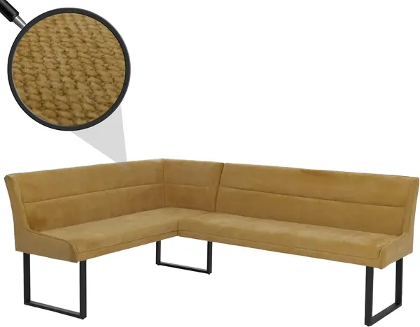 Eckbank HWC-O81, Chenille Öko-Tex Metall, 159x210cm…
