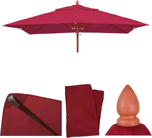 Ersatz-Bezug für Gastronomie Holz-Sonnenschirm HWC-C57…