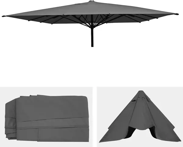 Ersatz-Bezug für Sonnenschirm HWC-D20AM, 5x5m (Ø7,2m)…