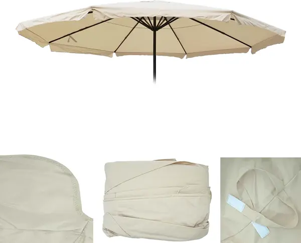 Ersatz-Bezug für Sonnenschirm Meran Pro mit Volant - Creme