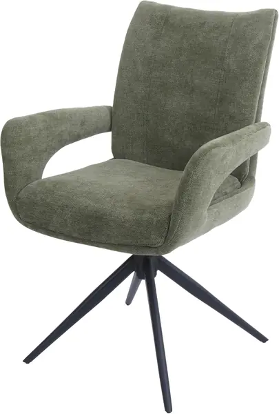 Esszimmerstuhl HWC-O78 Stoff/Textil - grün