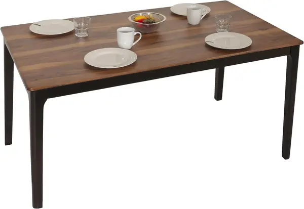 Esszimmertisch HWC-M55 135x80cm Holz-Optik dunkle Beine