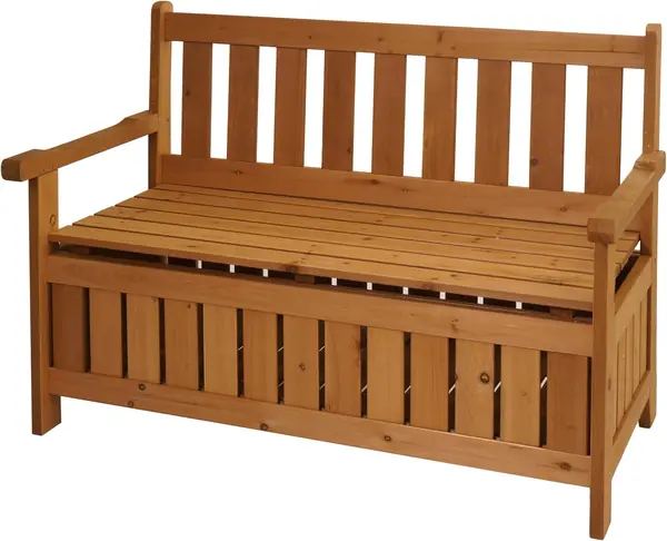 Gartenbank HWC-L68 mit Stauraum Outdoor Tanne Holz FSC®…