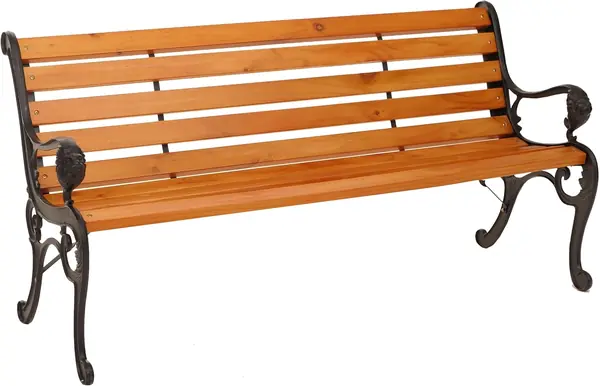Gartenbank HWC-O25 164cm Gusseisen Holz Kiefer - Teak
