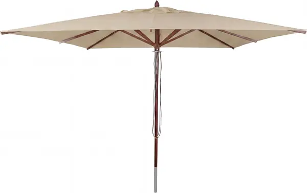 Gastronomie Holz-Sonnenschirm HWC-C57b eckig 4x4m