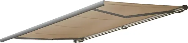 Kassettenmarkise T122 - Polyester Creme, Rahmen grau