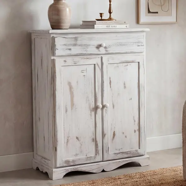 Kommode Shabby-Look AM, 78x66x33cm - weiß