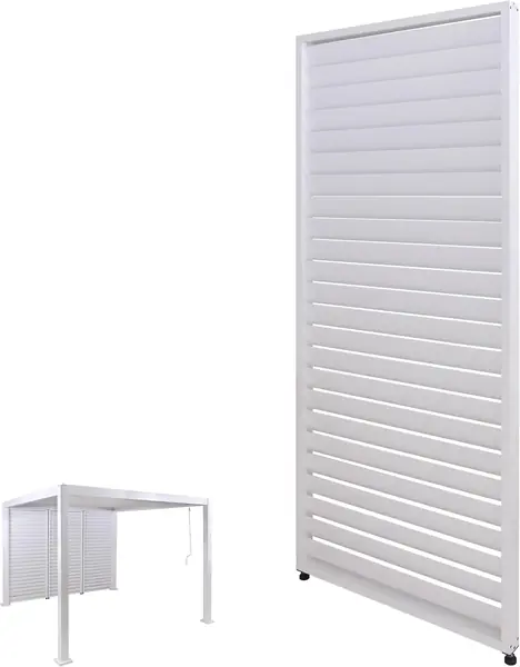 Lamellenwand für Pergola HWC-P65 Aluminium 220x90cm - weiß