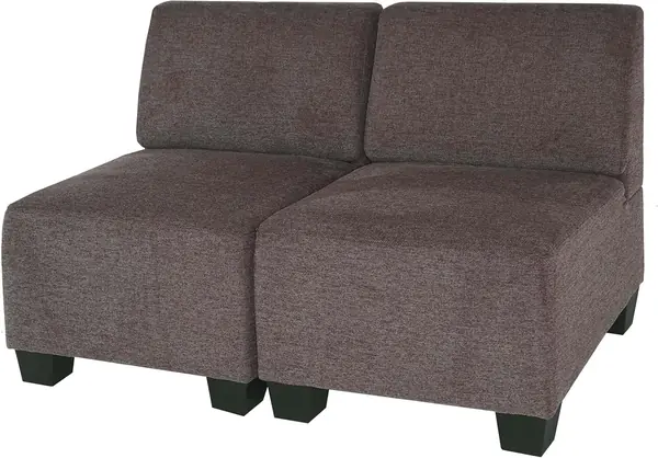 Modular 2-Sitzer Sofa Couch Lyon - braun, ohne Armlehnen