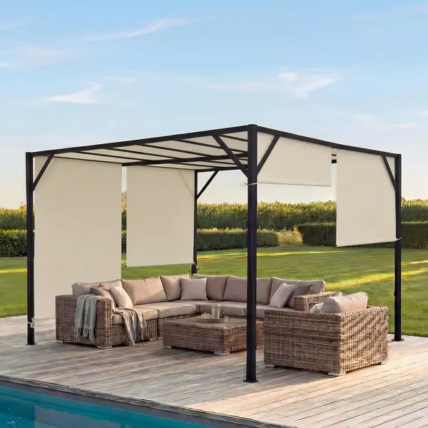 Pergola Baia-AM mit Schiebedach Creme - 4x4m