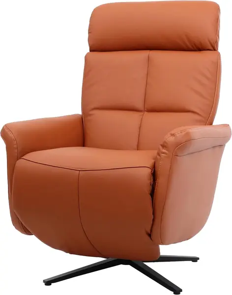 Relaxsessel HWC-L10 Voll-Leder - Terracotta-braun