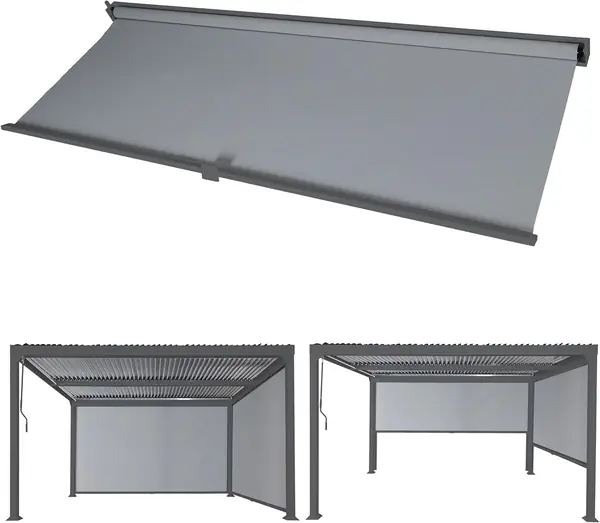 Seitenwand für Pergola HWC-L41 Stoff/Textil 3x3m…