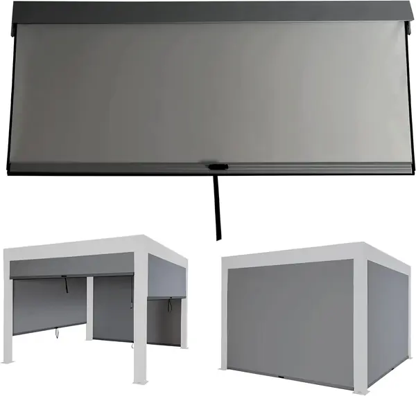 Seitenwand für Pergola HWC-L46 Stoff/Textil 3x3m…