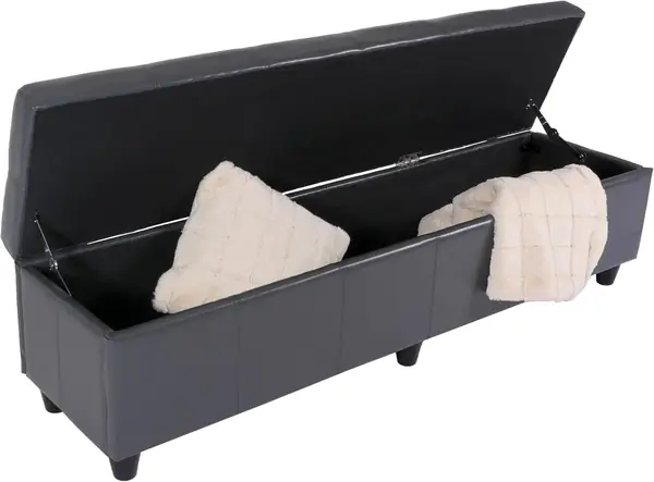 Sitzbank mit Aufbewahrung Kriens XXL-AM, Leder +…