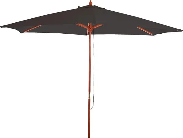 Sonnenschirm Florida Ø 3m Polyester/Holz - anthrazit