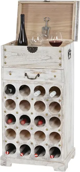 Weinregal Lucan T323, 94x48x31cm - weiß